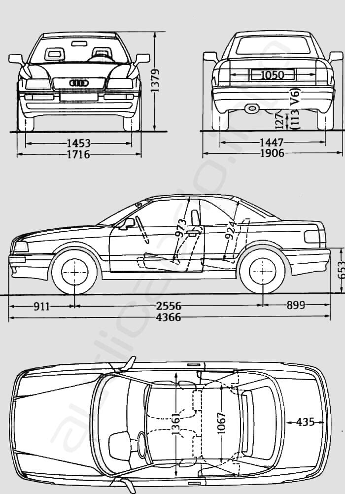 Abmessung Audi  Cabriolet